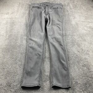 Levis 508 Regular Fit Straight Leg Jeans‎ Mens 30x27 Gray Low Rise